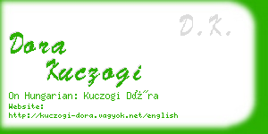 dora kuczogi business card